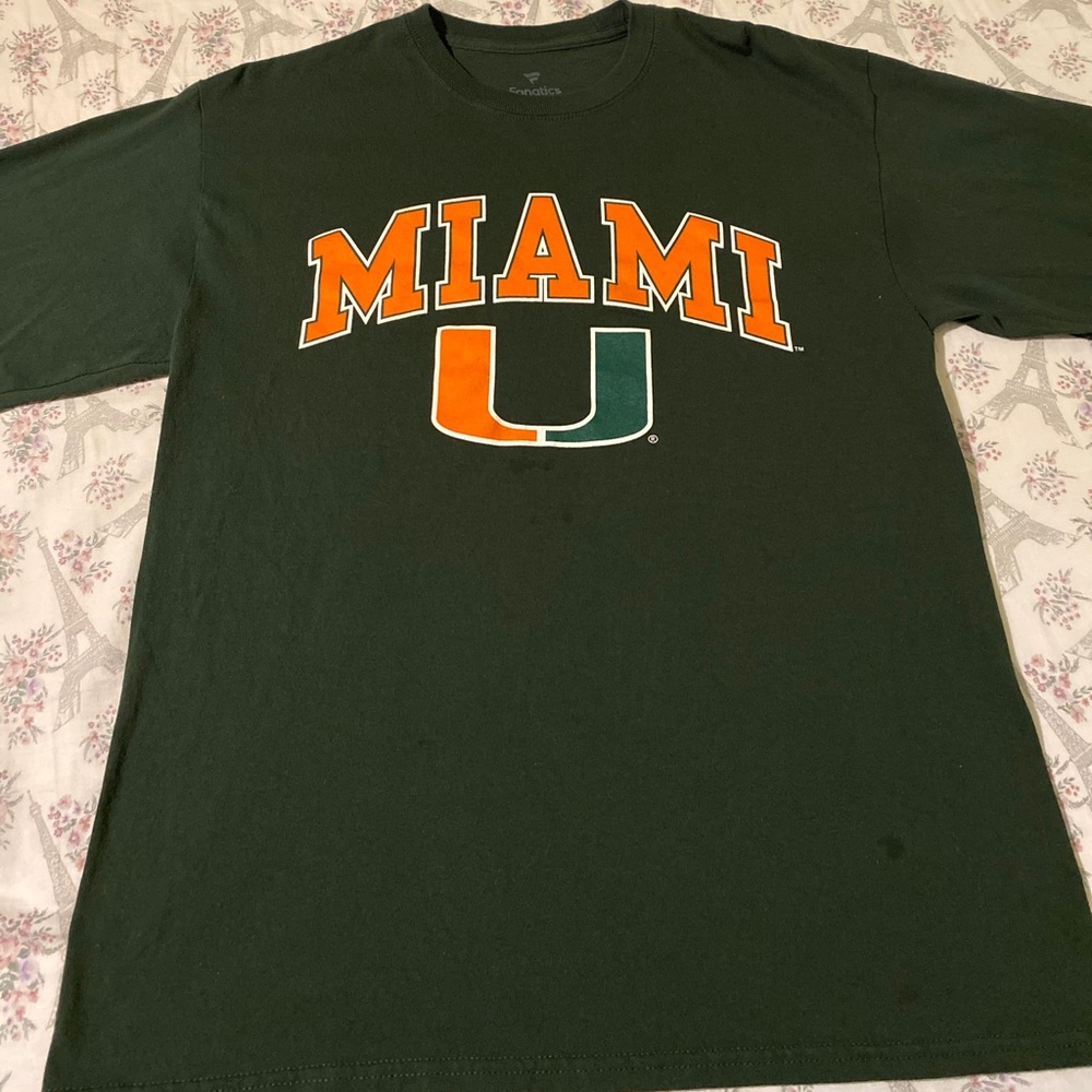Miami Hurricanes Fanatics Green LongSleeve Tshirt